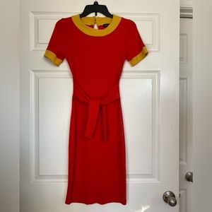 Two-tone Ribbed Bodycon Dress